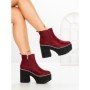 Botine cu Toc Gros 8605B BURDEOS | STEPS HIGHER
