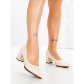 Pantofi cu Toc Gros JM588N BEZI | ANNALISE
