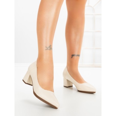 Pantofi cu Toc Gros JM588N BEZI | ANNALISE