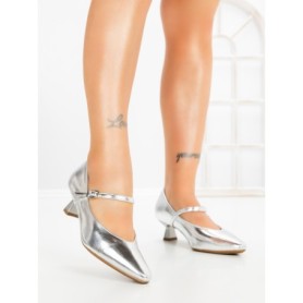 Pantofi cu Toc mic JM269E PLATA | ANNALISE