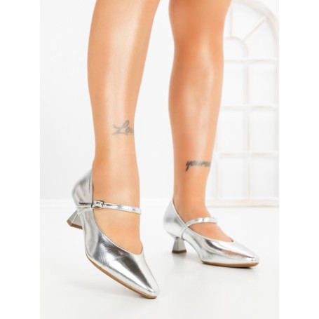 Pantofi cu Toc mic JM269E PLATA | ANNALISE