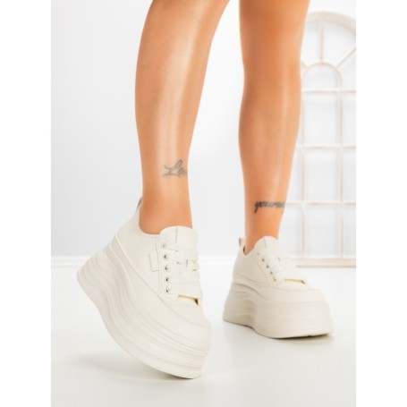 Pantofi Sport Dama cu Platforma 8668-16 WHITE | MEI