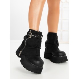 Ghete Dama cu Platforma 8796-16S BLACK | MEI