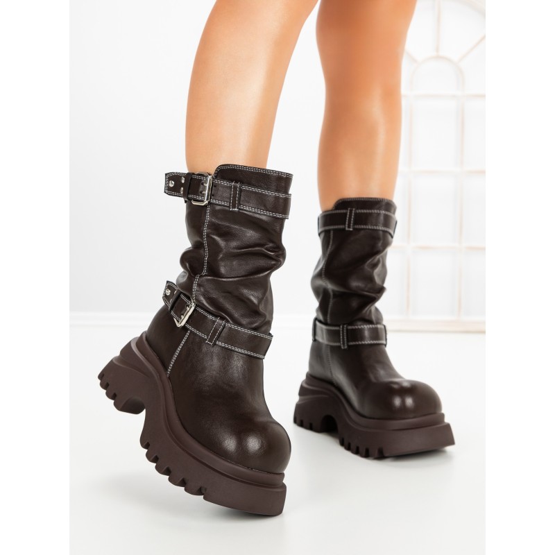 Ghete Dama cu Platforma 1899-18S BROWN | MEI