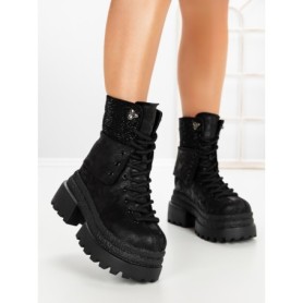 Ghete Dama cu Platforma 8505-3 BLACK | MEI