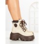 Ghete Dama cu Platforma 8501-3 BEIGE | MEI