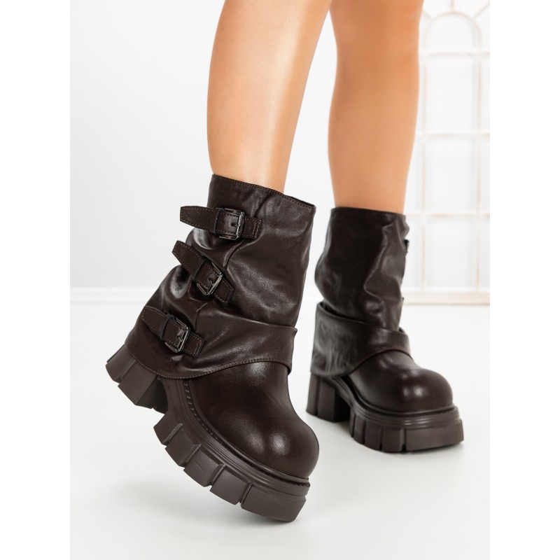 Ghete Dama cu Platforma 9566-21S BROWN | MEI