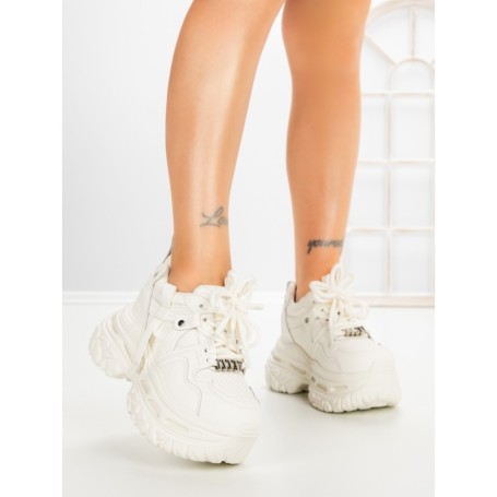 Pantofi Sport Dama cu Platforma 7917-116 WHITE | MEI