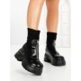 Ghete Dama cu Platforma 8502-1 BLACK | MEI