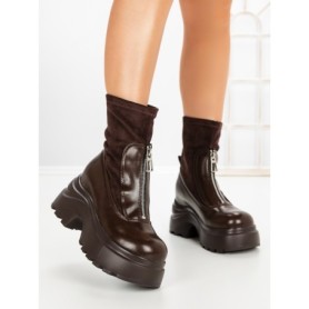 Ghete Dama cu Platforma 8502-1 BROWN | MEI