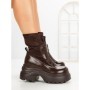 Ghete Dama cu Platforma 8502-1 BROWN | MEI