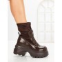 Ghete Dama cu Platforma 8502-1 BROWN | MEI