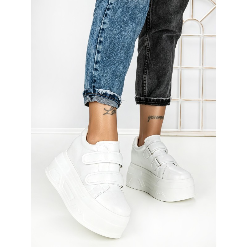 Pantofi Sport Dama cu Platforma 3621-5 WHITE | MEI