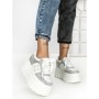 Pantofi Sport Dama cu Platforma 6208-7 SILVER | MEI