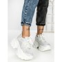 Pantofi Sport Dama cu Platforma 3605-8 WHITE | MEI