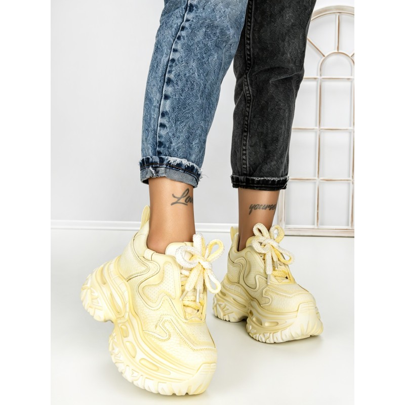 Pantofi Sport Dama cu Platforma 7917-121 YELLOW | MEI