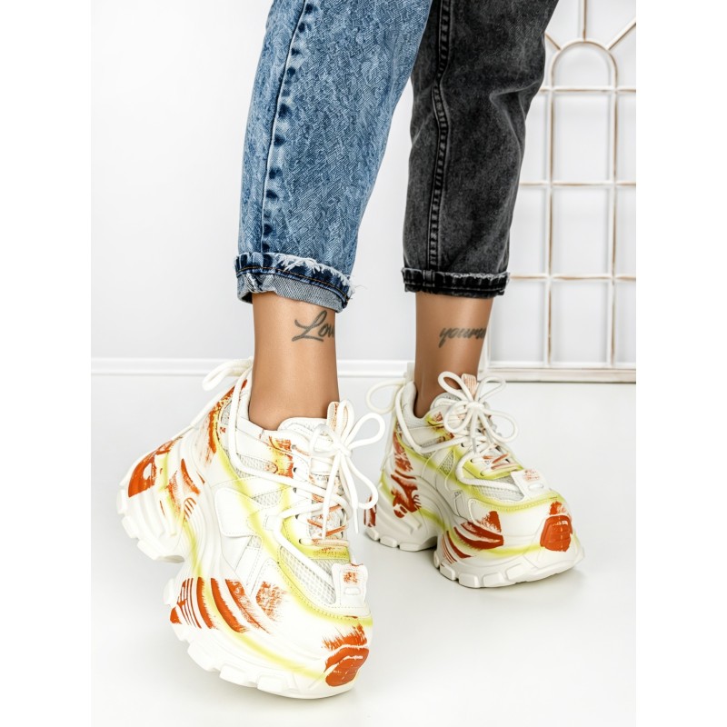 Pantofi Sport Dama cu Platforma 5358-3 YELLOW | MEI