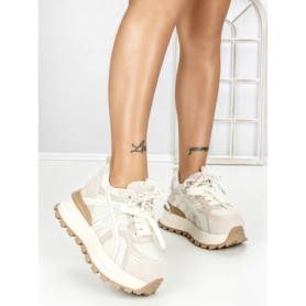 Pantofi Sport Dama din piele naturala 3651 BEIGE | PANTOFUL