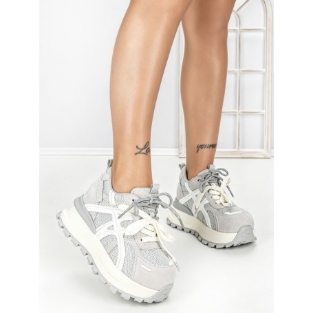 Pantofi Sport Dama din piele naturala 3651 GREY | PANTOFUL