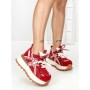 Pantofi Sport Dama din piele naturala 3651 RED | PANTOFUL