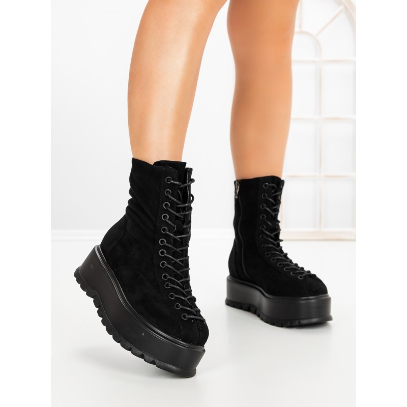 Ghete Dama cu Platforma 3AL77 BLACK | MEI