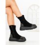 Ghete Dama cu Platforma 5AH66 BLACK-GUNCOLOR | MEI