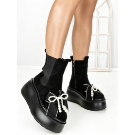 Ghete Dama cu Platforma 56WL9 BLACK | MEI