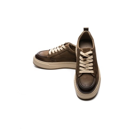Pantofi Sport Barbati din piele naturala 5967 KHAKI | ADVANCER