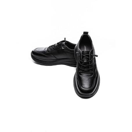Pantofi Sport Barbati din piele naturala 82080 BLACK | ADVANCER