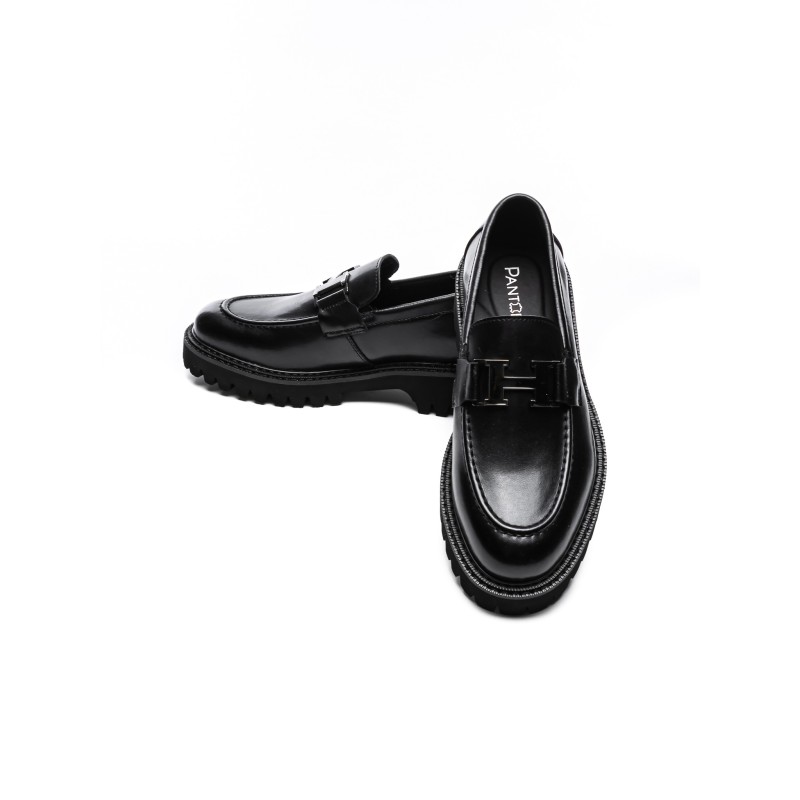 Mocasini Barbati din piele naturala 5NXE65 BLACK | PANTOFUL