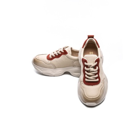 Pantofi Sport Dama din piele naturala 10787 CREAM | FRANCO GERARDO
