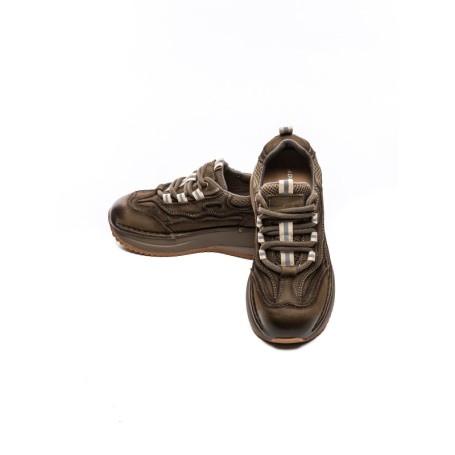 Pantofi Sport Dama din piele naturala A006 KHAKI | ADVANCER