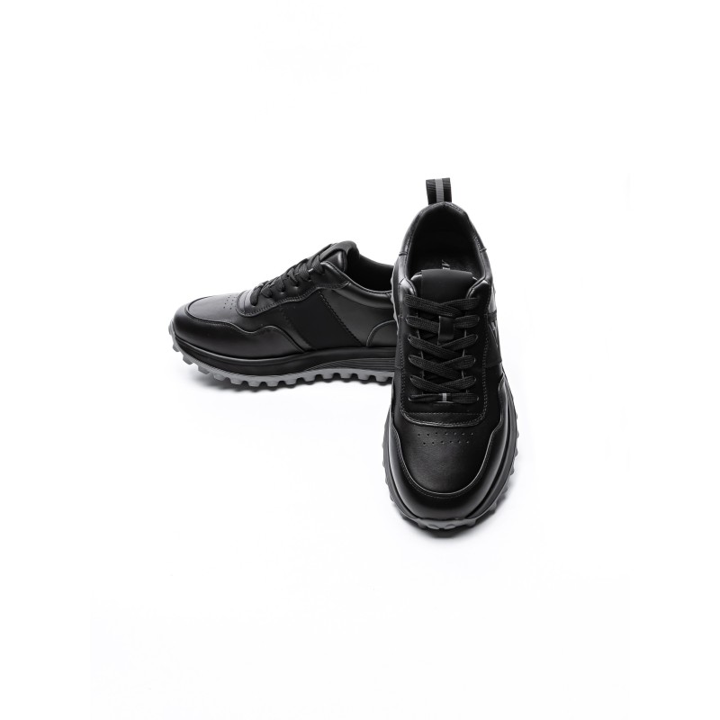 Pantofi Sport Barbati din piele naturala 7058 BLACK-GREY | ADVANCER