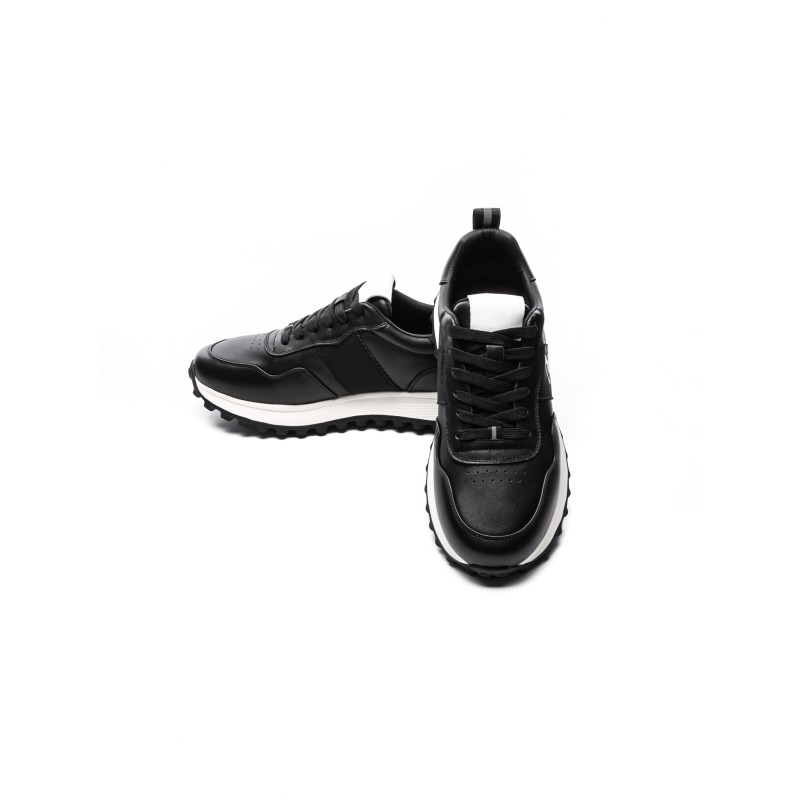 Pantofi Sport Barbati din piele naturala 7058 BLACK-WHITE | ADVANCER