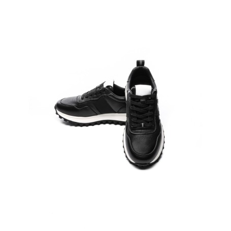 Pantofi Sport Barbati din piele naturala 7058 BLACK-WHITE | ADVANCER