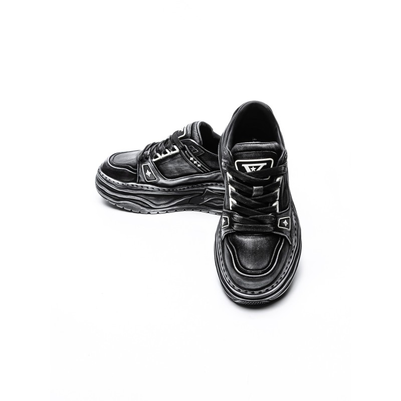 Pantofi Sport Barbati din piele naturala 98512-1 BLACK | ADVANCER
