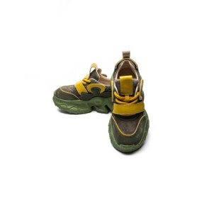 Pantofi Sport Dama din piele naturala HD37872 GREEN-YELLOW | ADVANCER