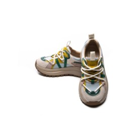 Pantofi Sport Dama din piele naturala HW9256-1 CREAM-YELLOW | FRANCO GERARDO