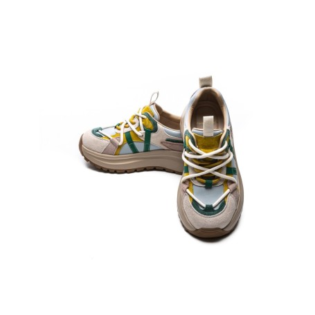 Pantofi Sport Dama din piele naturala HW9256-1 CREAM-YELLOW | FRANCO GERARDO