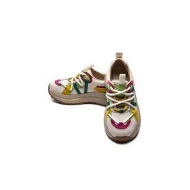Pantofi Sport Dama din piele naturala HW9256-1 CREAM-GREEN | FRANCO GERARDO