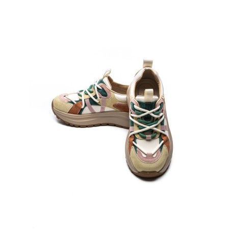 Pantofi Sport Dama din piele naturala HW9256-1 YELLOW-GREEN | FRANCO GERARDO