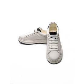Pantofi Sport Barbati din piele naturala 8632-1 WHITE-BLACK | ADVANCER