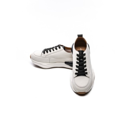 Pantofi Sport Dama din piele naturala BG08 CREAM-BLACK | ADVANCER