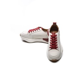 Pantofi Sport Dama din piele naturala BG08 CREAM-RED | ADVANCER