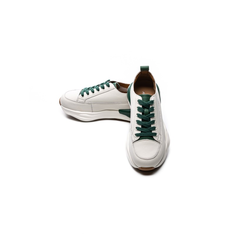 Pantofi Sport Dama din piele naturala BG08 CREAM-GREEN | ADVANCER