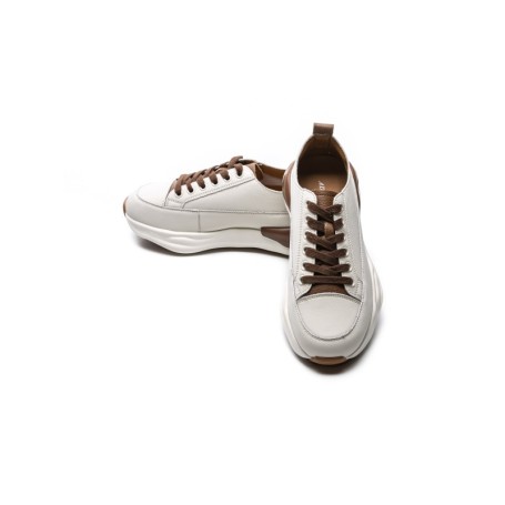 Pantofi Sport Dama din piele naturala BG08 CREAM-COFFEE | ADVANCER