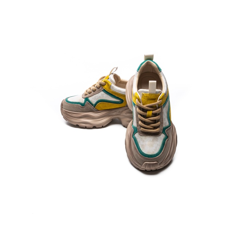 Pantofi Sport Dama din piele naturala HD8685 APRICOT-GREEN | ADVANCER