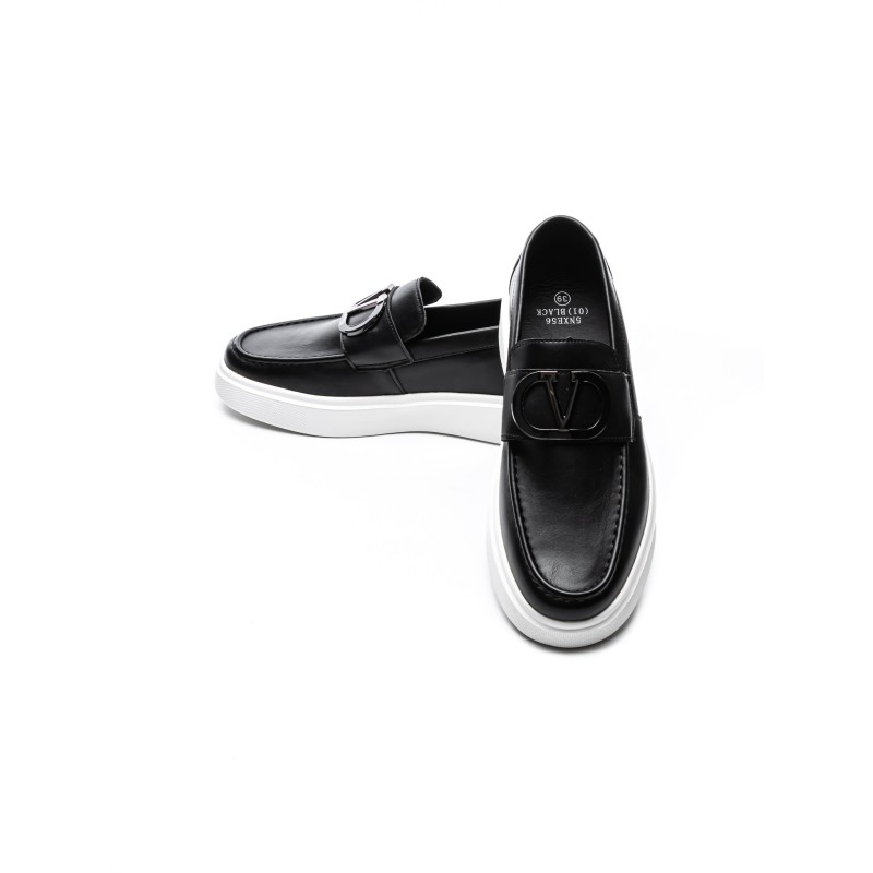 Mocasini Barbati 5NXE56 BLACK-WHITE | EXCENTRIC SHOES