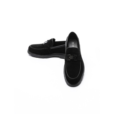 Mocasini Barbati din piele naturala 5NXE79 BLACK | PANTOFUL