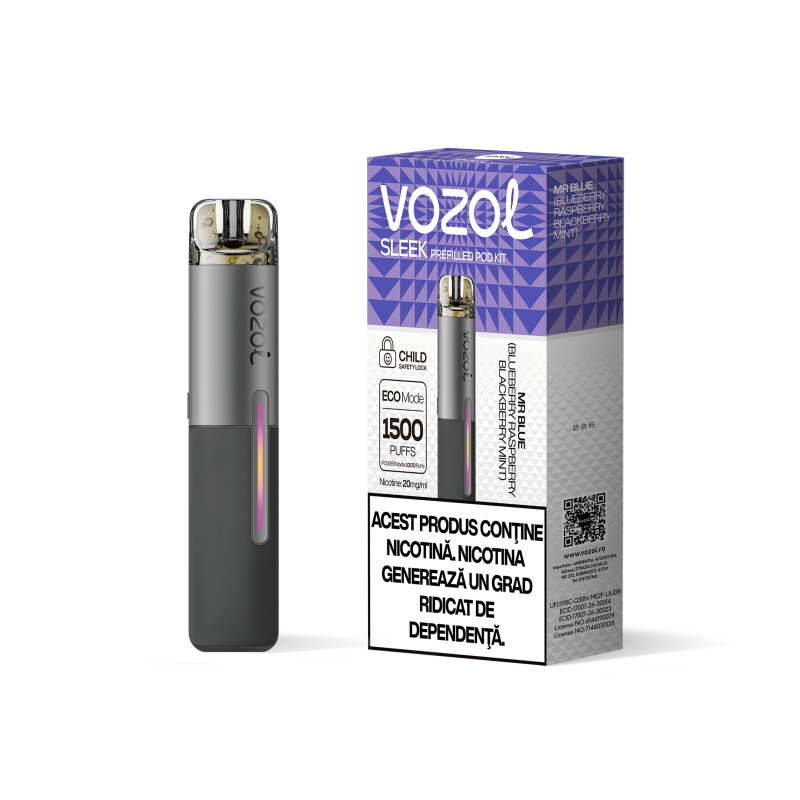 Narghilea electronica reincarcabila KIT SLEEK POD MR BLUE | GALASUN